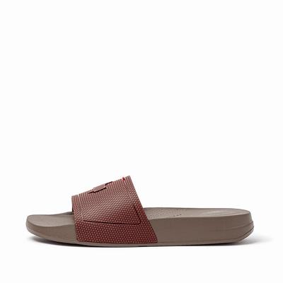 Fitflop Iqushion Pool Slides - Sandalen Herren - Rot Braun (IZN276351)